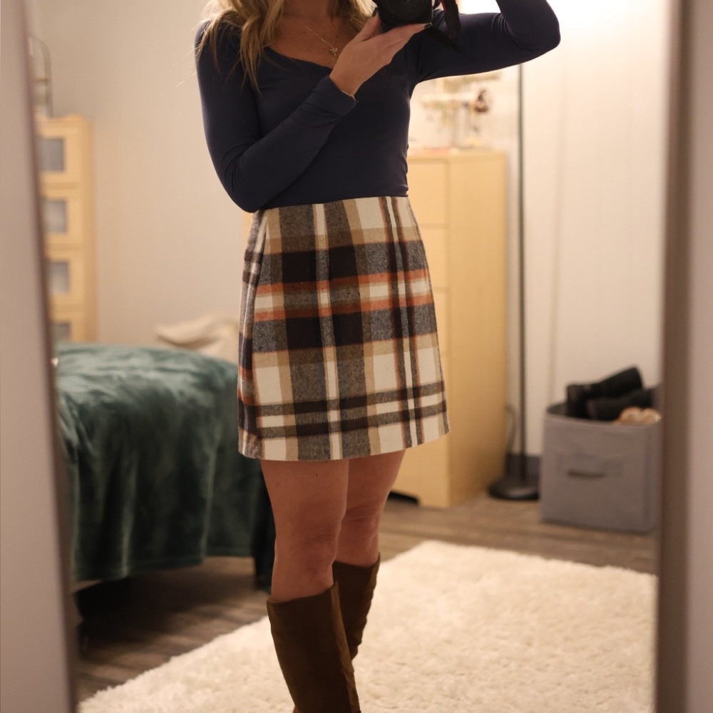 SHEIN Classic Plaid Wool Mix Bodycon Skirt - Picture 5 of 5
